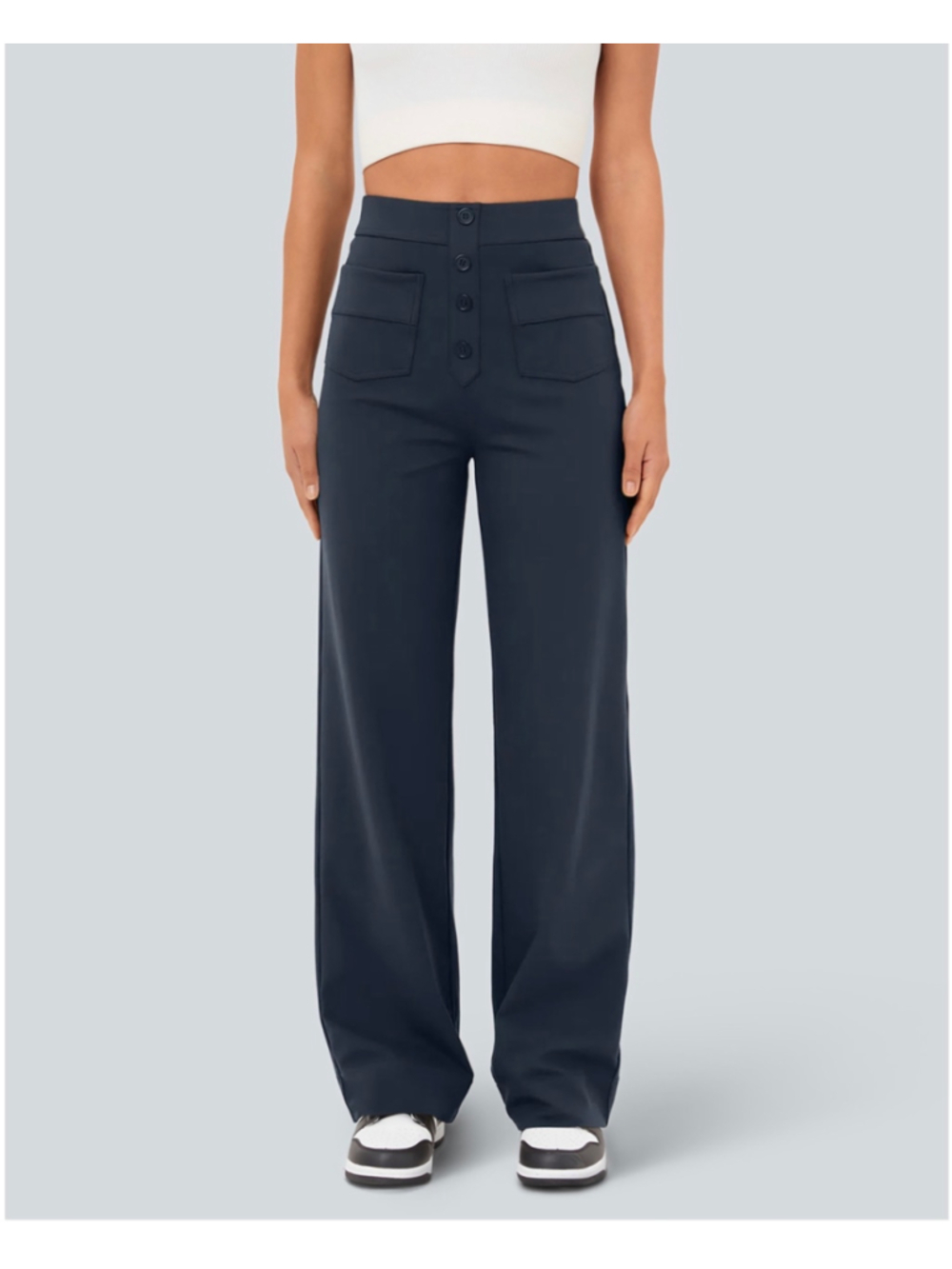 Size M Halara DayStretch High Waisted Pockets Straight Leg Casual Pants